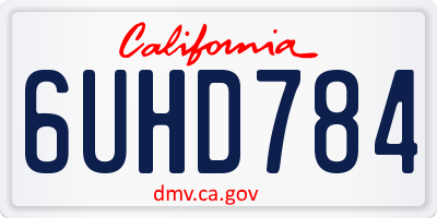 CA license plate 6UHD784