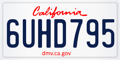 CA license plate 6UHD795