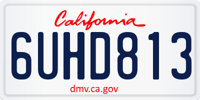 CA license plate 6UHD813