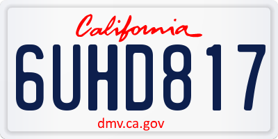 CA license plate 6UHD817