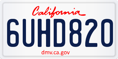CA license plate 6UHD820