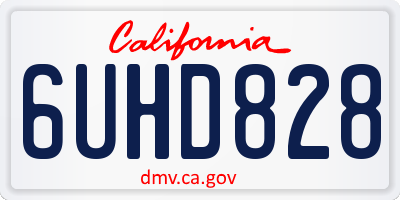 CA license plate 6UHD828
