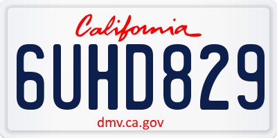 CA license plate 6UHD829