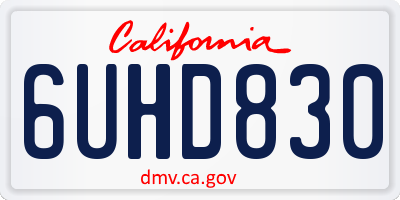 CA license plate 6UHD830