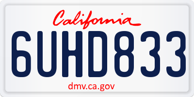 CA license plate 6UHD833