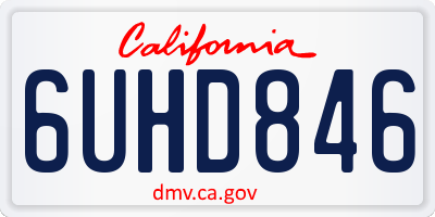 CA license plate 6UHD846