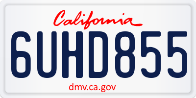 CA license plate 6UHD855