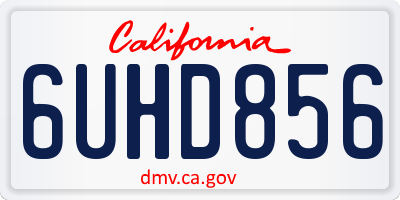 CA license plate 6UHD856