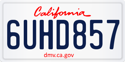 CA license plate 6UHD857