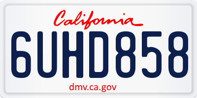 CA license plate 6UHD858