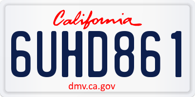 CA license plate 6UHD861