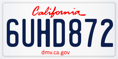 CA license plate 6UHD872
