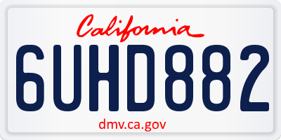 CA license plate 6UHD882