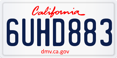 CA license plate 6UHD883