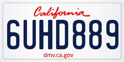 CA license plate 6UHD889