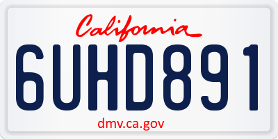 CA license plate 6UHD891