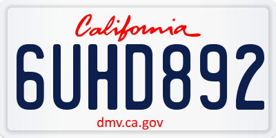 CA license plate 6UHD892