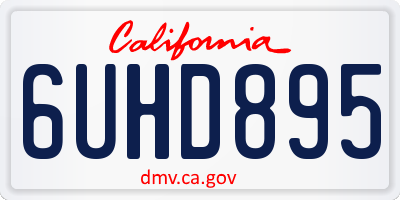 CA license plate 6UHD895