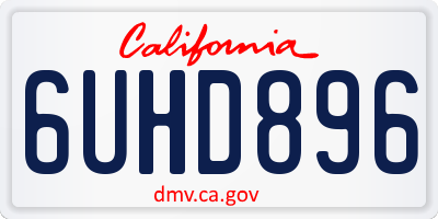 CA license plate 6UHD896