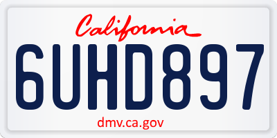 CA license plate 6UHD897
