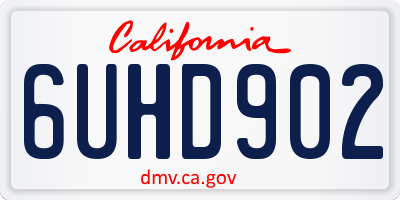 CA license plate 6UHD902