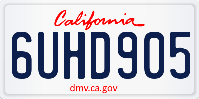 CA license plate 6UHD905
