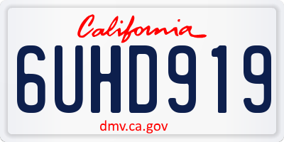 CA license plate 6UHD919