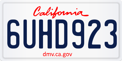 CA license plate 6UHD923