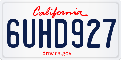 CA license plate 6UHD927