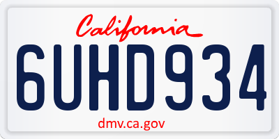 CA license plate 6UHD934