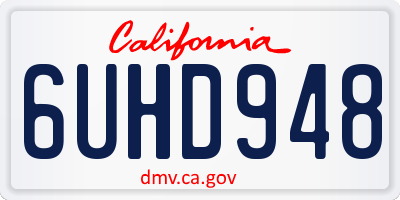 CA license plate 6UHD948