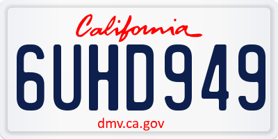 CA license plate 6UHD949
