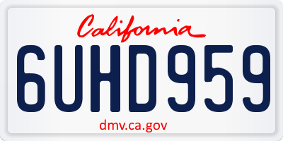 CA license plate 6UHD959