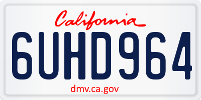 CA license plate 6UHD964