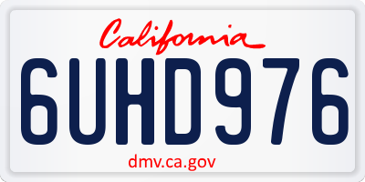 CA license plate 6UHD976