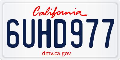 CA license plate 6UHD977