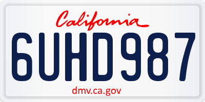 CA license plate 6UHD987