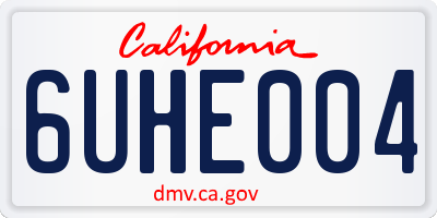 CA license plate 6UHE004