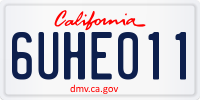 CA license plate 6UHE011