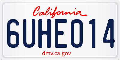 CA license plate 6UHE014