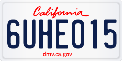 CA license plate 6UHE015
