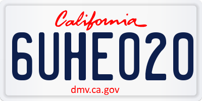 CA license plate 6UHE020