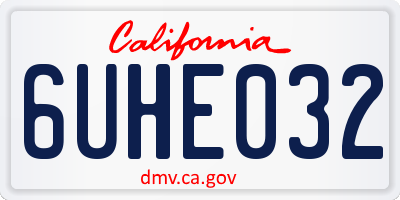 CA license plate 6UHE032