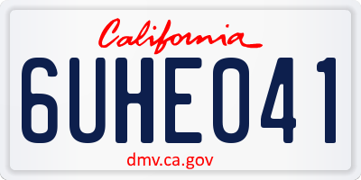CA license plate 6UHE041