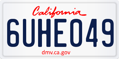 CA license plate 6UHE049