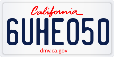 CA license plate 6UHE050
