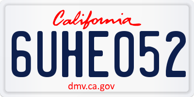 CA license plate 6UHE052