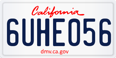 CA license plate 6UHE056