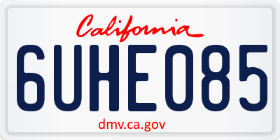 CA license plate 6UHE085