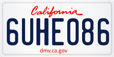 CA license plate 6UHE086